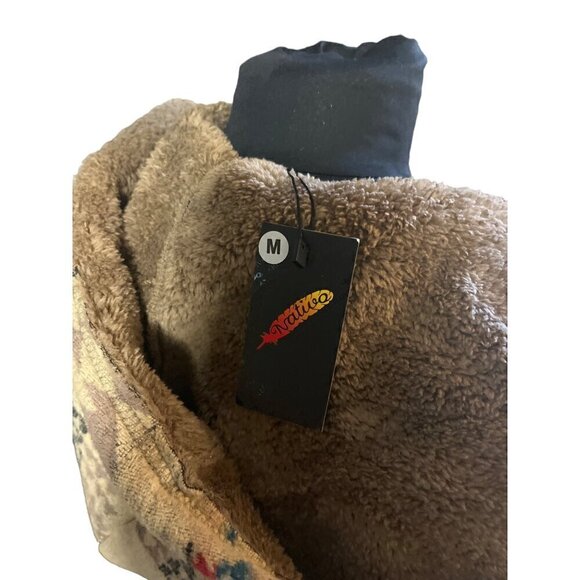 NWT MEDIUM SHERPA OPEN CLOSURE COAT WESTERN HOODIE - Picture 4 of 8